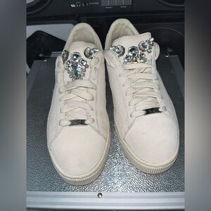 Puma Cream Basket Jeweled Sneakers